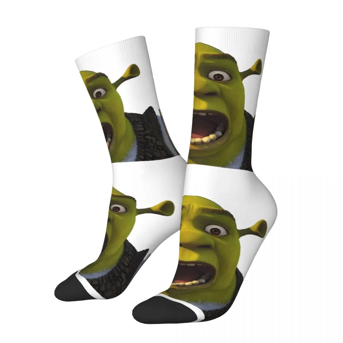 

Fashion Men's Socks Crazy Surprised Shrek Sock Polyester Funny Face Anime Sport Women Sock Spring Summer Autumn Winter