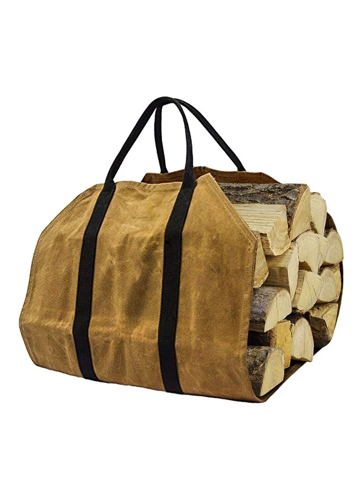 

Portable Firewood Wood Log Carrier Bag Outdoor Camping Firewood Holder Carry Storage Bag Handbag Wood Handling Canvas Bag