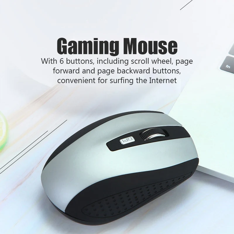 

Игровая мышь 2,4G для ПК, компьютерная беспроводная мышь, эргономичная оптическая DPI1600 тихий геймер, USB-мышь, аксессуары для ноутбука