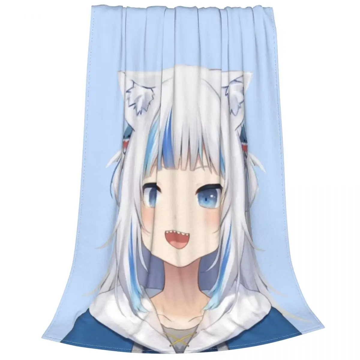 

Neko Ears Blanket Velvet Printed Cartoon Breathable Warm Throw Blanket for Sofa Car Bedspread
