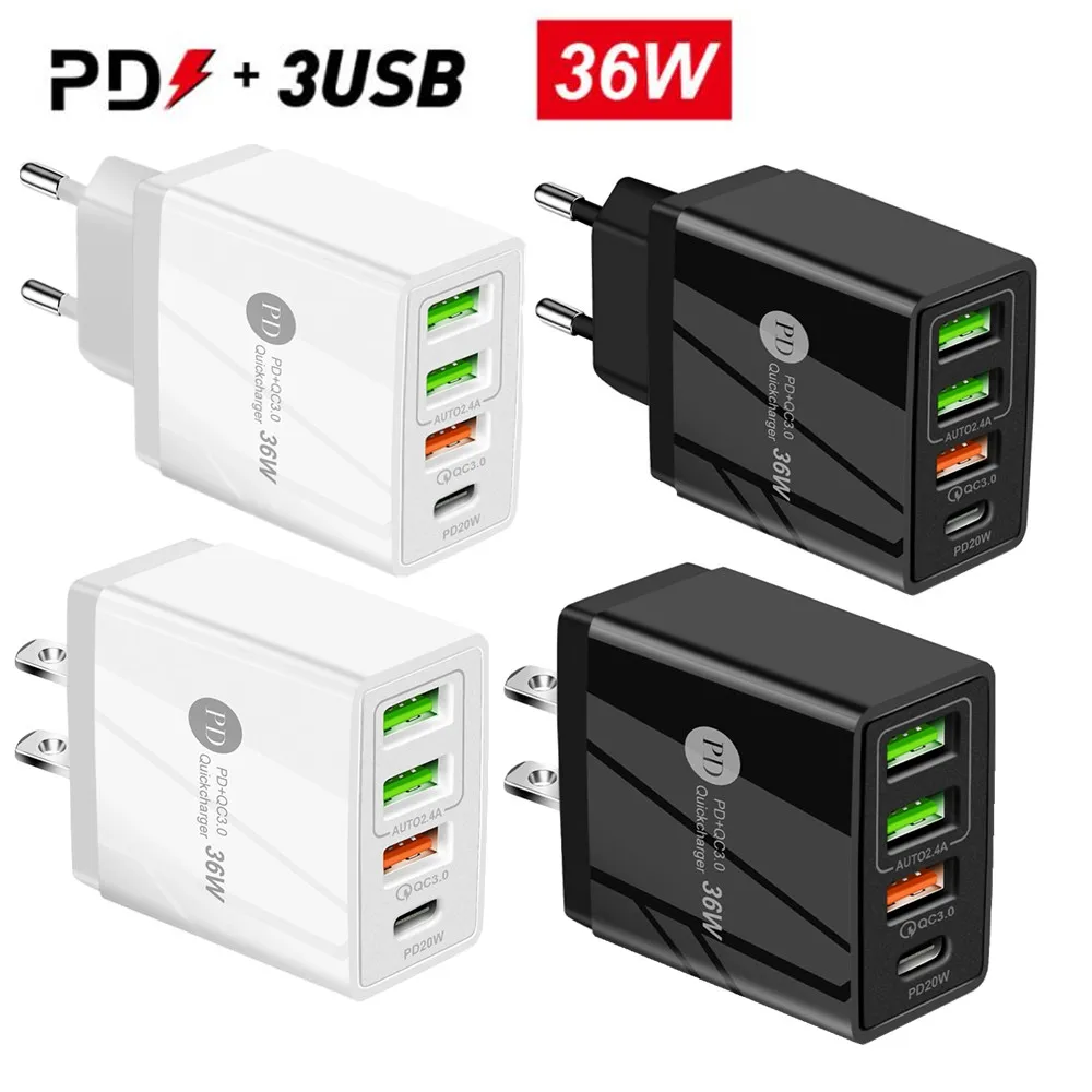 

200 шт. 36 Вт USB C Тип c PD настенное зарядное устройство Eu US UK адаптеры питания для Iphone 13 11 12 Mini Pro Max Samsung S20 S21 зарядное устройство для телефона