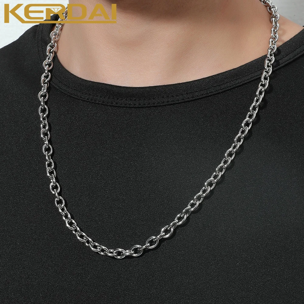 

Stainless Steel Simple Chain Necklace for Women Men Women Long Hip Hop Titanium Necklace Party Jewelry