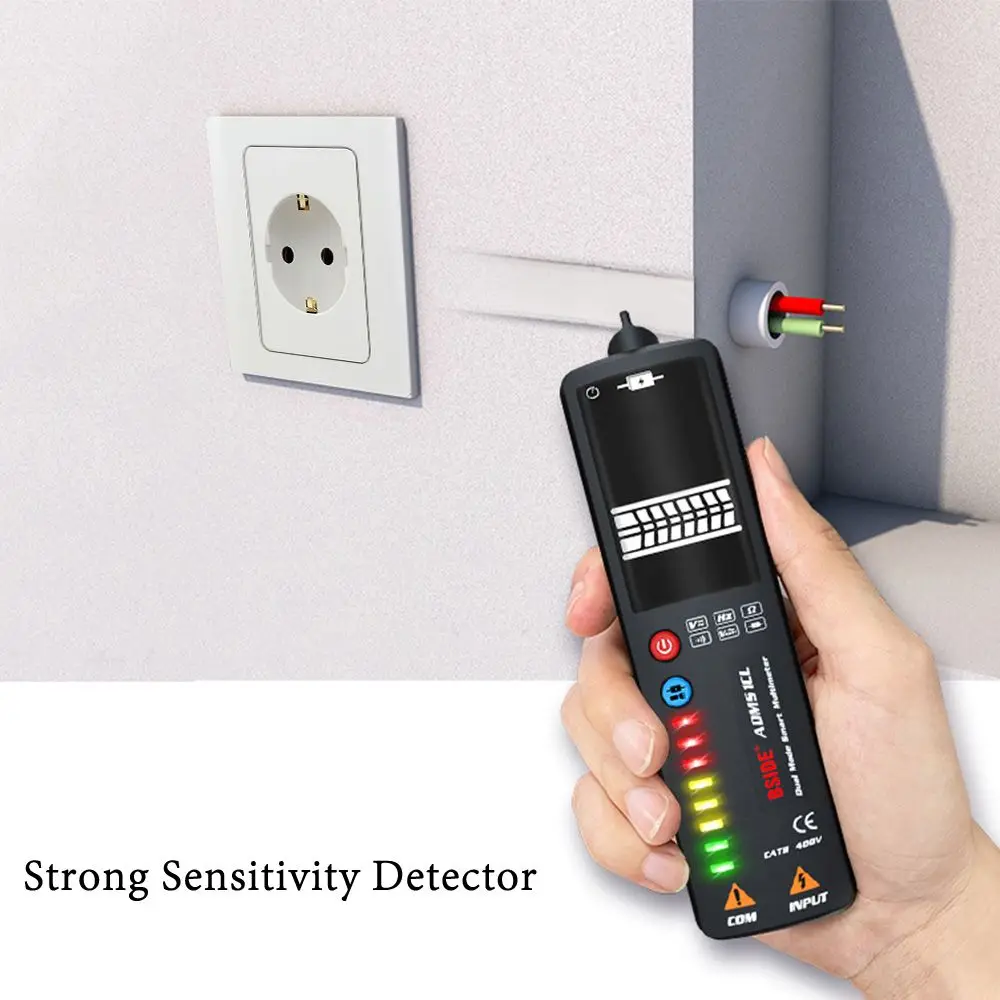 

BSIDE Voltage Detector Tester 2.4"LCD Non contact Live wire Indicator Electric Pen Voltmeter Multimeter NCV Continuity Hz Test