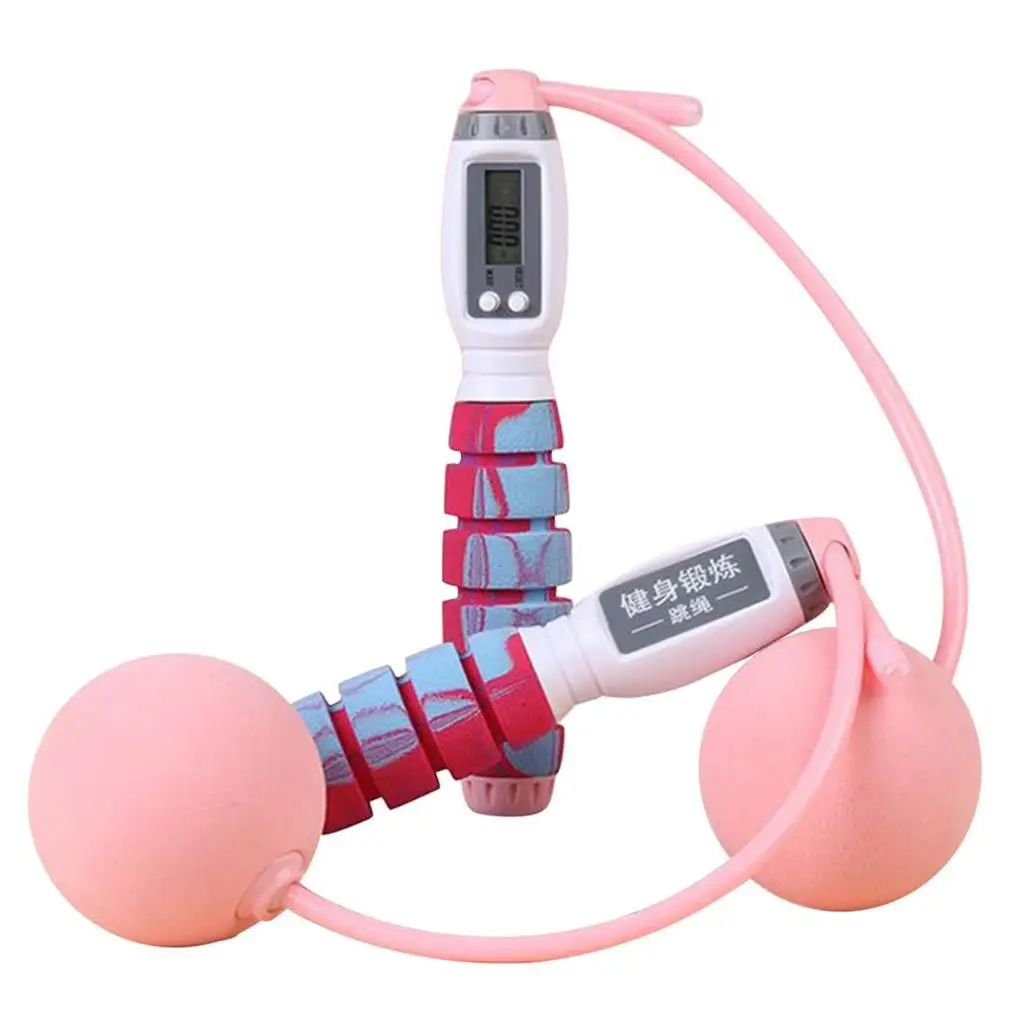 

Ropeless Jump Rope Home Gym Electronic Counting Digital Weighted Balls Skipping Ropes Fitness Accessory Exercise Tools pink