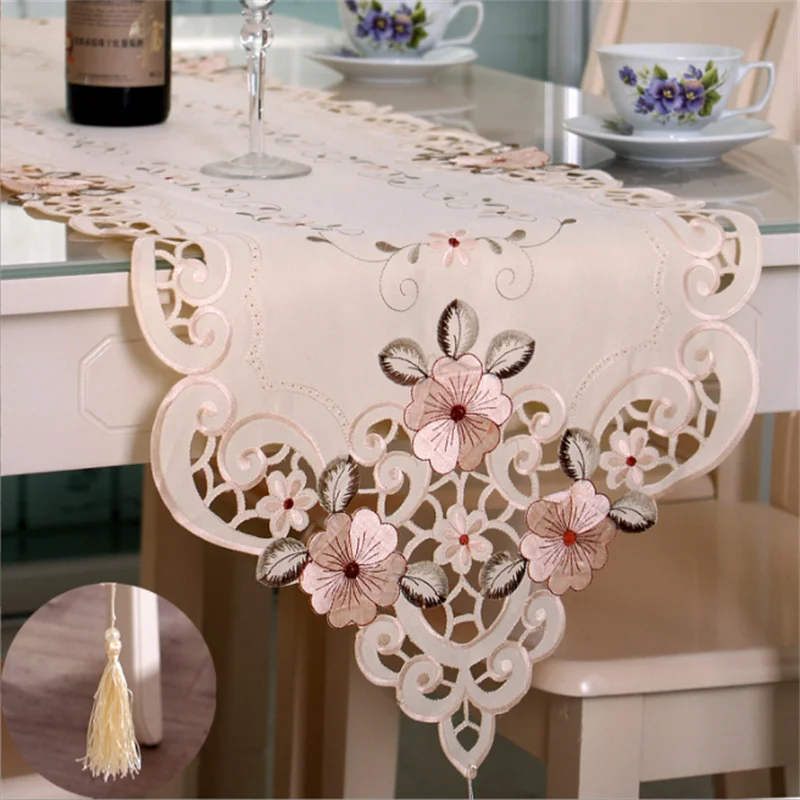 Классическая Женская скатерть винтажная Цветочная кружевная с кисточками