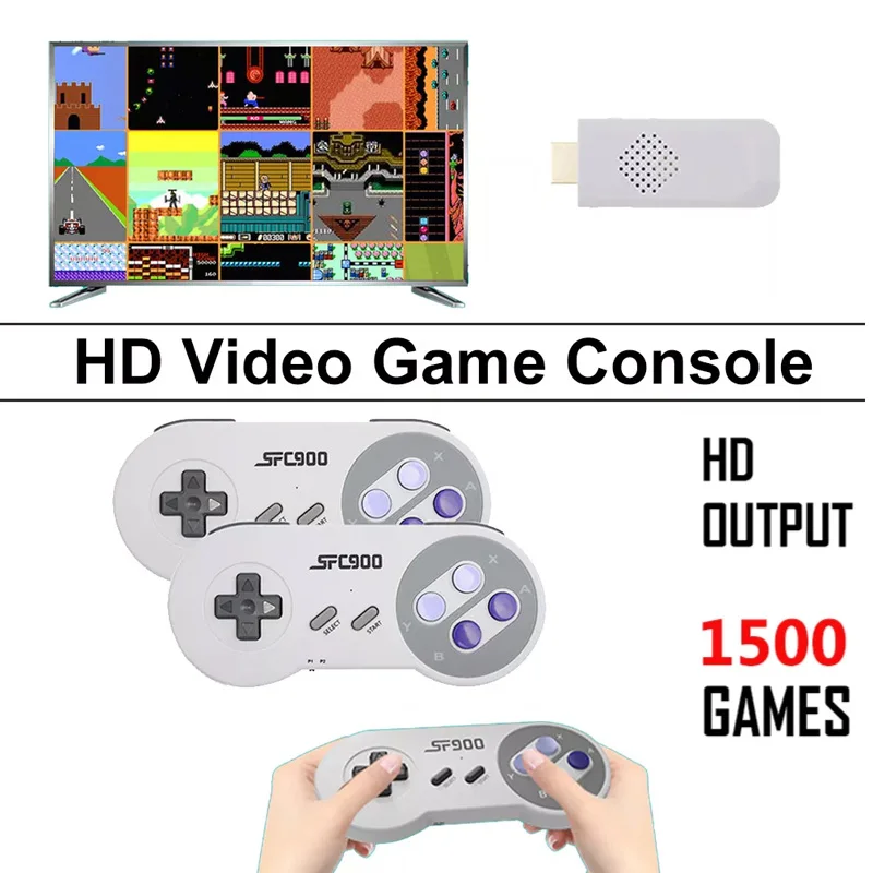 

Игровая консоль SF900 4K HD-ТВ 2,4G, беспроводной игровой контроллер для PS1/FC/GBA, Ретро ТВ, Dendy, игровая консоль 1500, классические игры