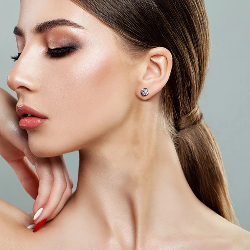 

Shiny Rhinestones Ear Stud Charming Jewelry Accessories For Birthday Valentine's Day