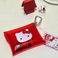 cute sanliou transparent jelly coin purse summer portable hello kitty bag melody coin purse