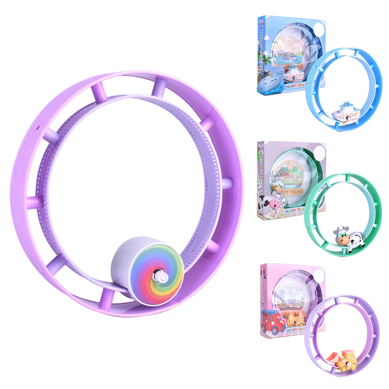 

Детская игрушка, вращающееся кольцо, гоночная круглая рампа, Заводной гоночный трек, набор игрушек с коровьим поездом и грузовиком, развива...