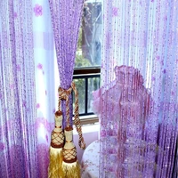 door curtain thread silver silk ball tassel string line curtains wedding decorative beaded string window divider for living room
