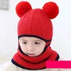 Baby Winter Hat Pompom Children Knitted Hats Baby Girls and Boys Hat with Warm Fleece Lining Hats for Kids 3