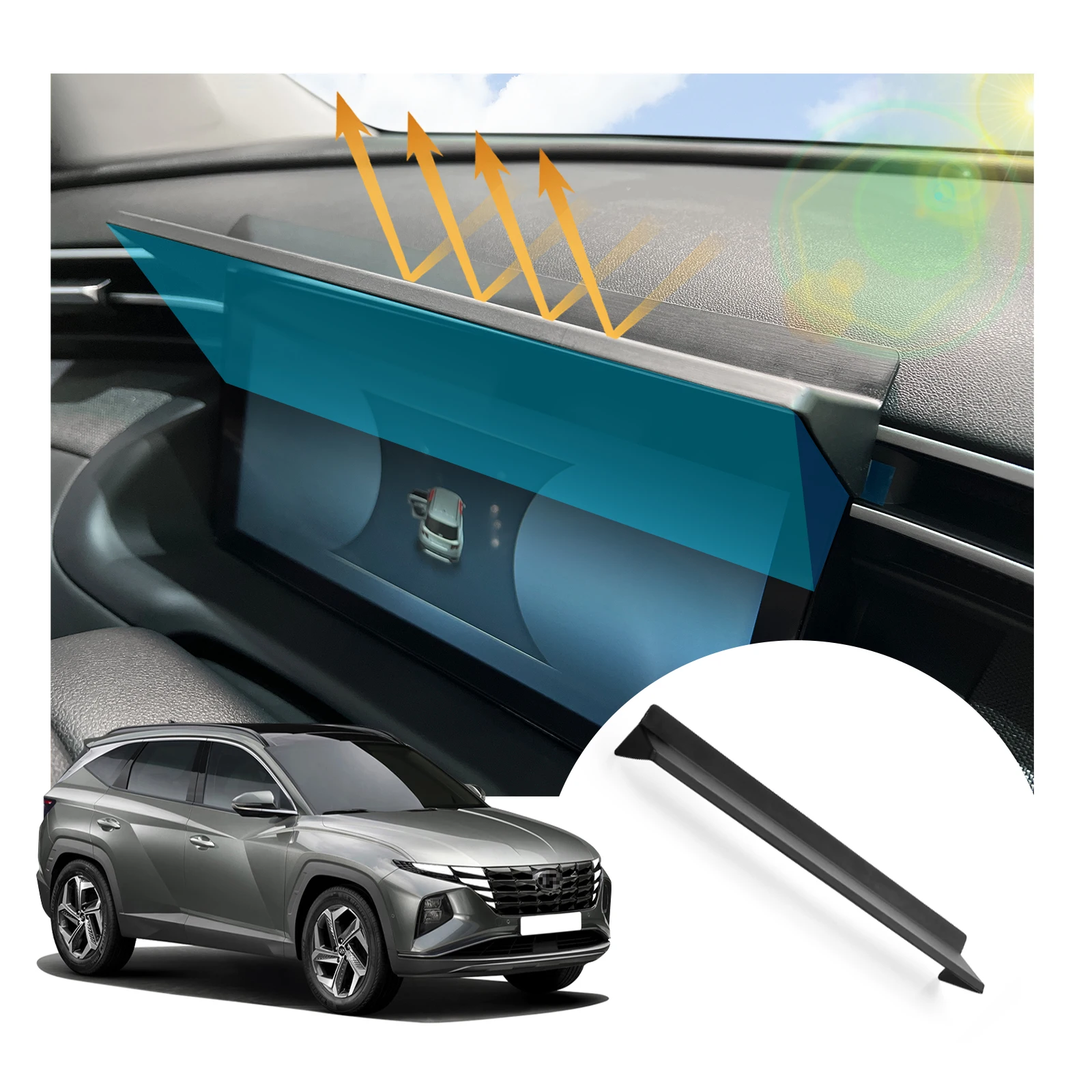 LFOTPP козырек от солнца для автомобиля 2021 2022 Tucson NX4 / Santa Cruz LCD приборная панель