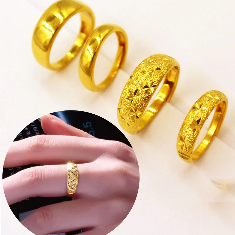 Vietnam Sand Gold Starry Ring Men's and Women's COUPLE'S Meteor Shower Genuine Goods Imitation Yellow Jewelry |
