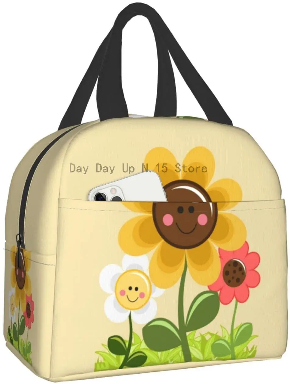 

Подсолнухи, сумки для ланча, сумка-холодильник, органайзер, многоразовый Ланч-бокс для мужчин/девочек/для улицы/работы/пикника/школы