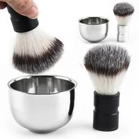 mens shaving set fine badger bristle shave brushstandbowl cupsoap
