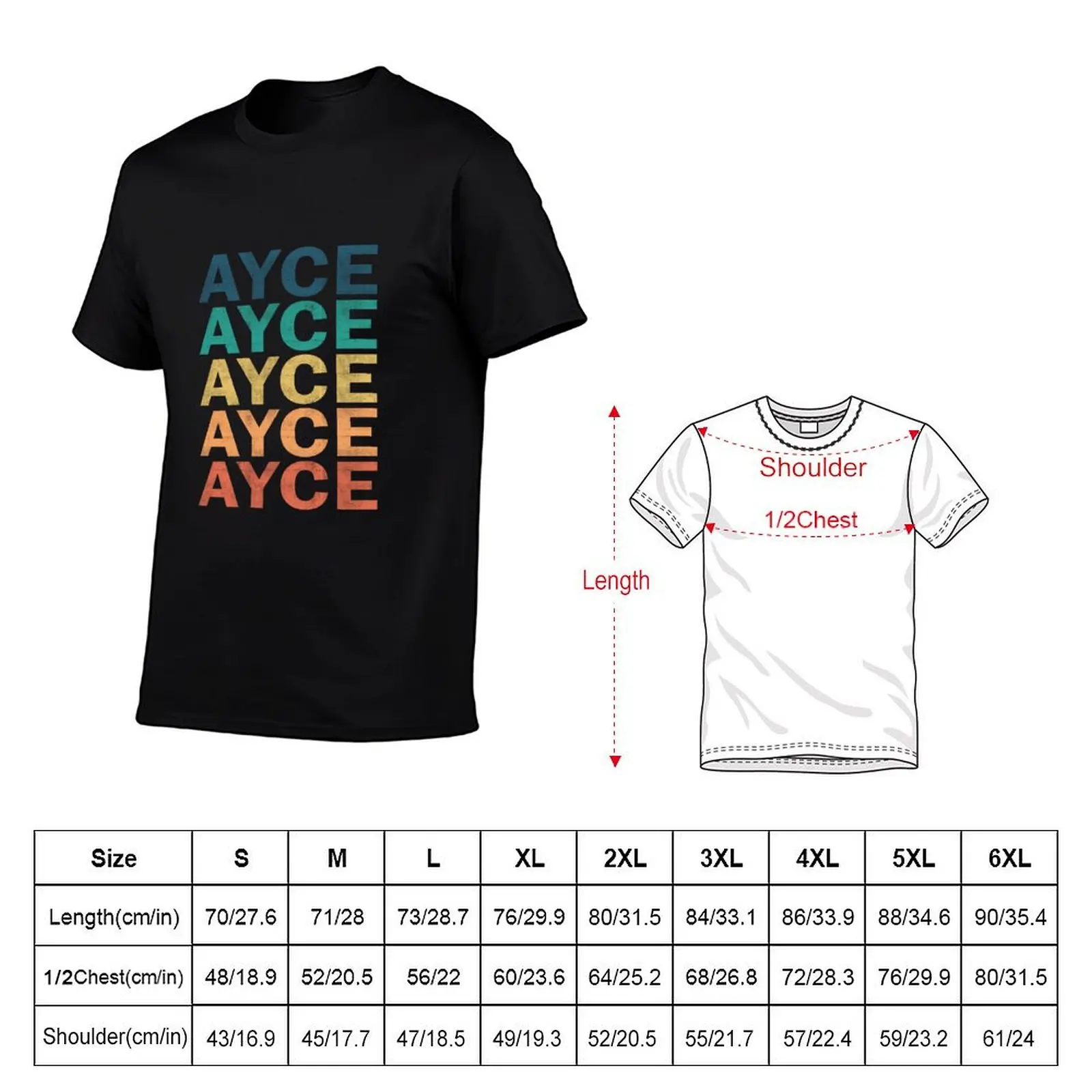 Фото Футболка с именем Ayce - винтажная ретро-футболка с именем Ayce, подарочный сувенир, забавная футболка, мужская футболка, хлопковая забавная футболка для мужчин №2