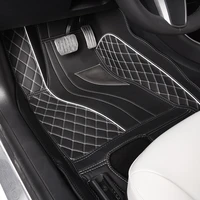 custom car floor mats carpet cover for tesla model 3 leather fully surrounded non slip interior rugs foot pads accessories