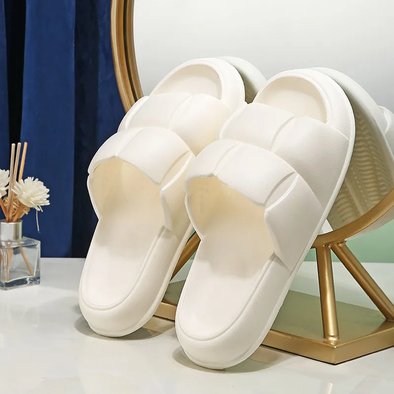 

2023 Summer Slides Breathable Men Women Cool Beach Sandals Flip Flops Slippers EVA Soft Thick Sole Non-slip Bread Shoes Plus