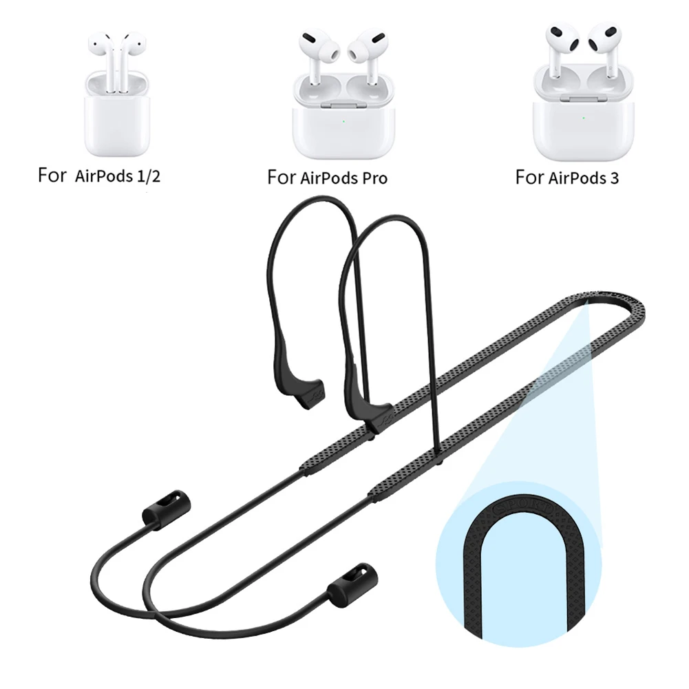 

Мягкий ремешок с защитой от потери для Apple Airpods 3/2/1/Pro, шнур для наушников, солнцезащитных очков, спортивные наушники, силиконовый ремешок на ш...