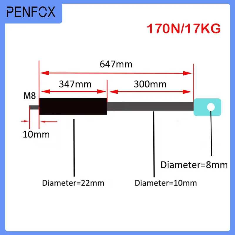 

1 шт., 647 мм, 17 кг/170N, универсальные стойки, газовая пружина, амортизатор, гидравлический подъемник, опора, стойка, кровать, автомобильная машина, мебель
