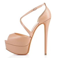 loslandifen women pumps nightclub sandal ultra fashion bride shoes 14cm super high heels sandals pump leather platform 817 23ma