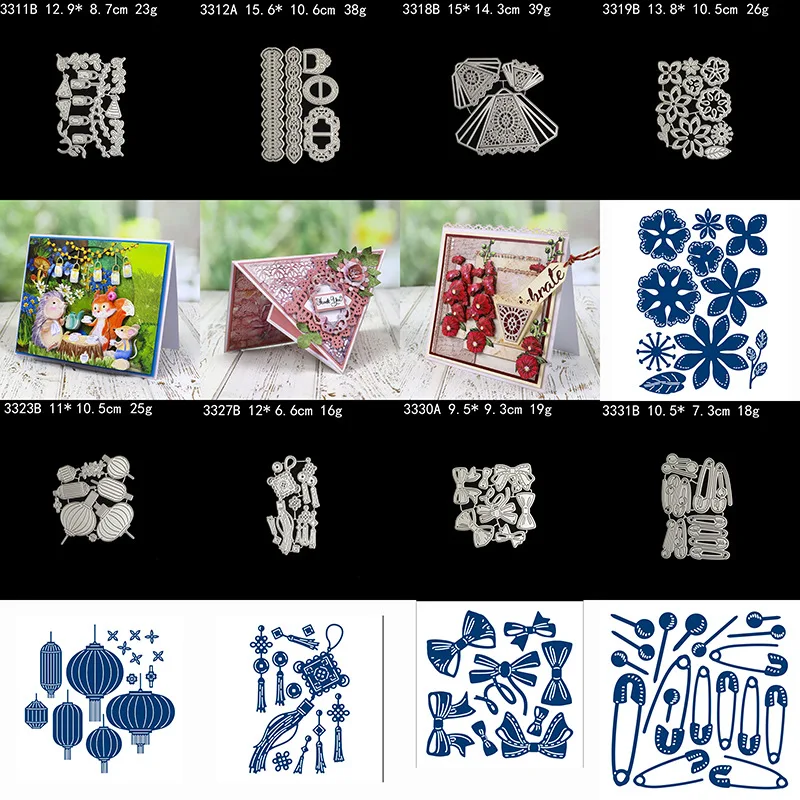 

2023 New Lantern bow metal carbon steel cutting knife die DIY manual scrapbook catalogue accessories etching knife die material