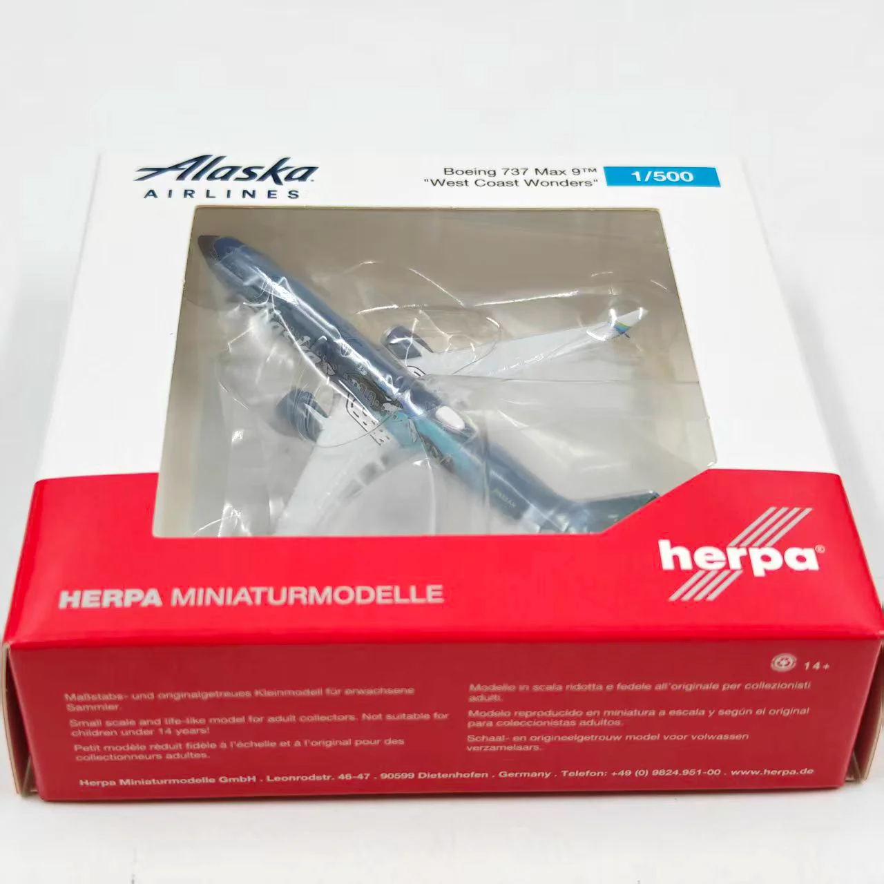 Металлическая модель самолета Herpa 737 Max9 в масштабе 1:500 (art.: 3920d875bfbf3) - 3920d875bfbf3