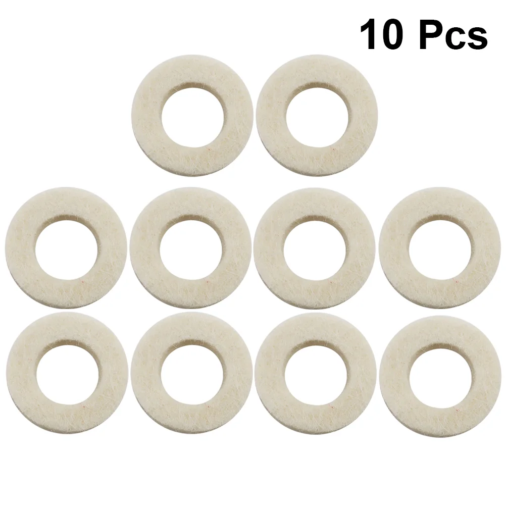 

10pcs Trumpet Felt Pads Instrument Washers Cushion for Musical Instrument Accessory ( White )
