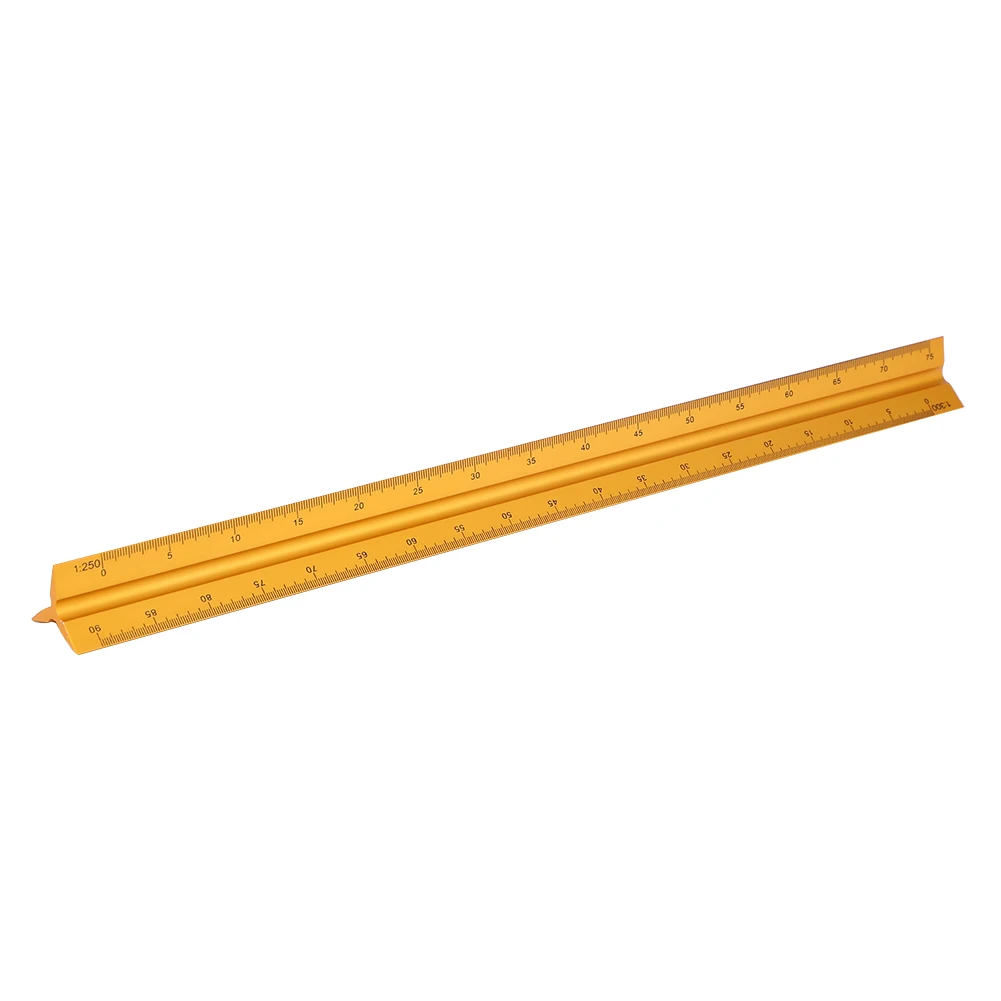

30cm Aluminum Alloy Architect Triangular Scale Ruler Measurement Straight Ruler