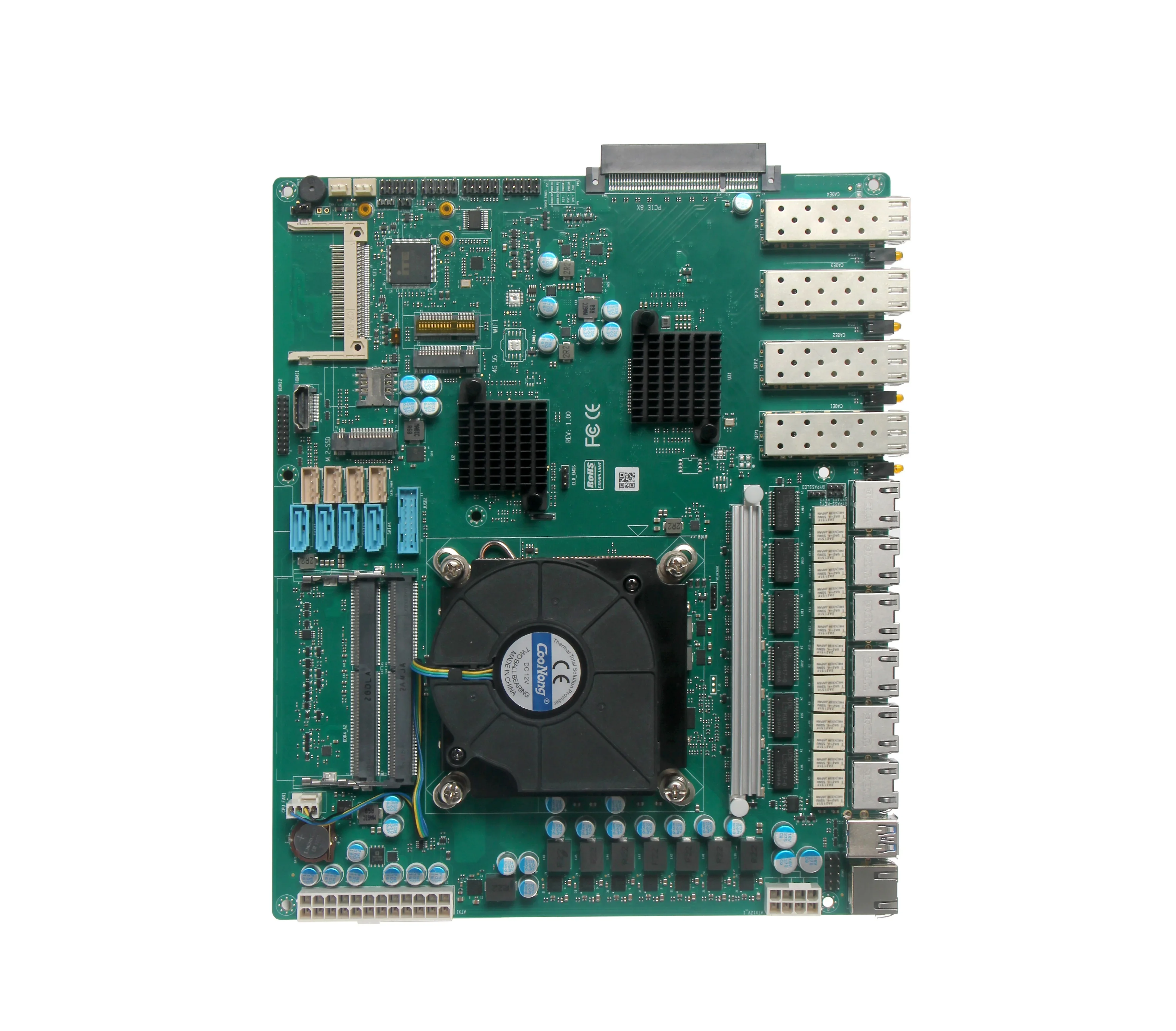 Материнская плата LGA1700 12/13 поколения 6LAN 4SFP PCIe 8X серверная материнская для 1U