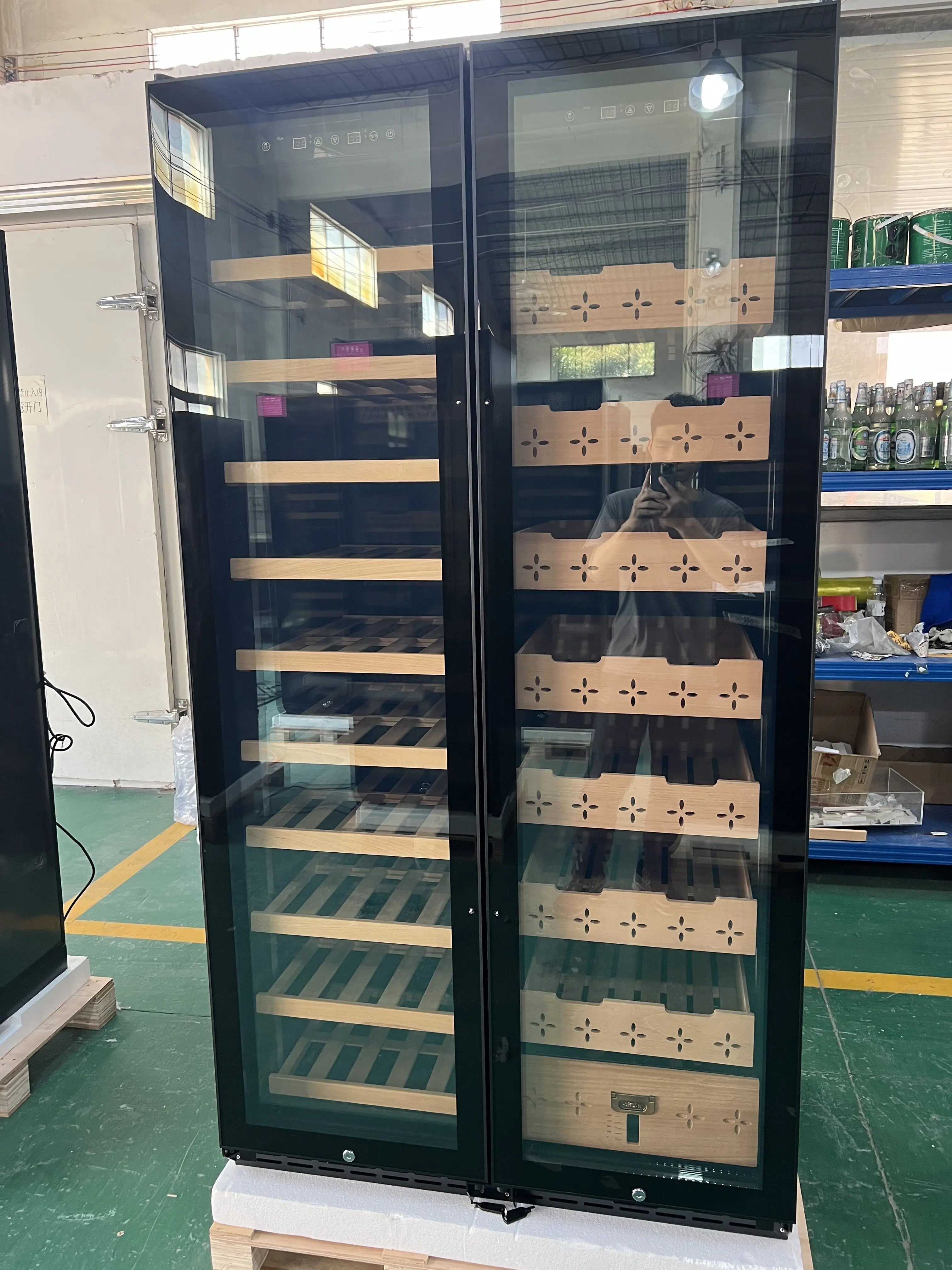 508L винный холодильник деревянные полки кулер для вина вентиляторы охлаждающая