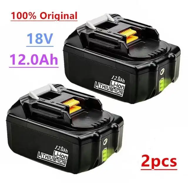 

2pcs Original For Makita 18V 12000mAh Rechargeable Power Tools Battery with LED Li-ion Replacement LXT BL1860B BL1860 BL1850