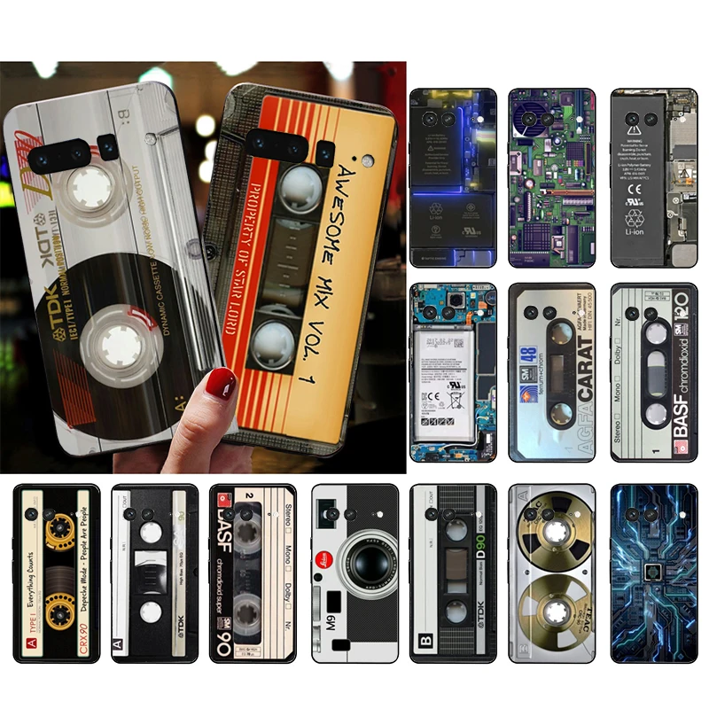 

Phone Case for Google Pixel 7 Pro 7 6A 6 Pro 5A 4A 3A Pixel 4 XL Pixel 5 6 4 3 XL 3A XL 2 XL Funda Retro Cassette Tape Battery