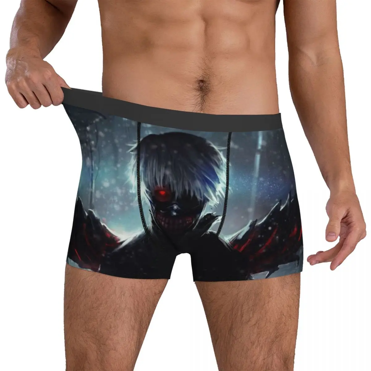 

Ken Kaneki In Wing Underwear Tokyo Ghoul Pouch Hot Boxer Shorts Design Boxer Brief Stretch Male Underpants Plus Size