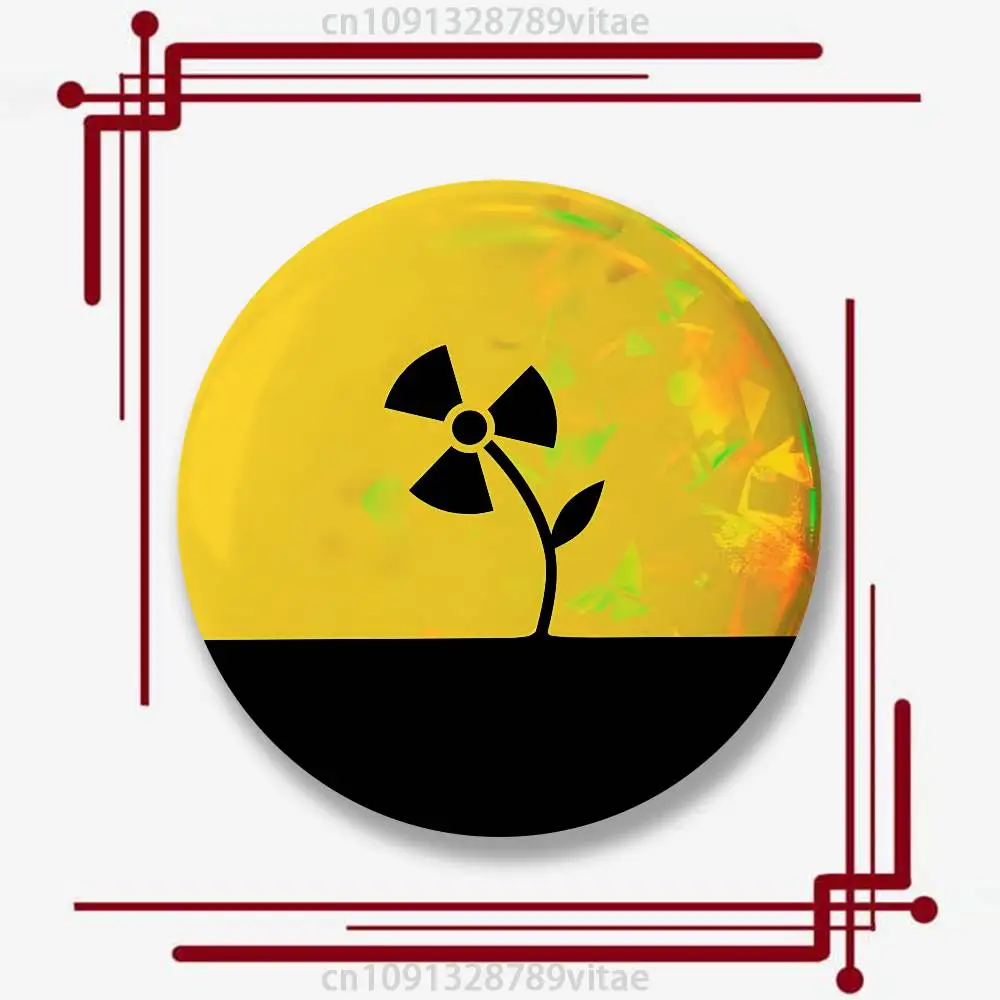 Фото Значки Umbrella Corporation Biohazard Nuclear, 58 мм, милые мультяшные значки ручной работы, броши для рюкзаков, аксессуары, украшения, подарки №4