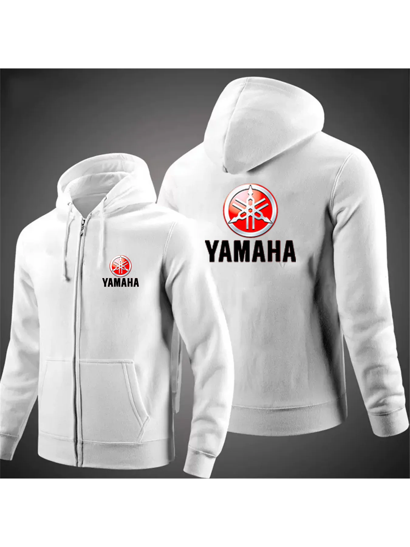 Фото Мужская мотоциклетная толстовка на молнии Yamaha, повседневная уличная мотоциклетная куртка, флисовая осенняя одежда №2