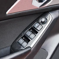 4pcs car control switch panel trim carbon fiber fitment for mazda 3 axela 2017 auto interior protection accessories mouldings