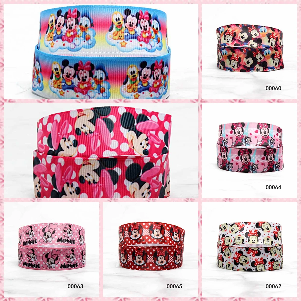 Корсажная лента с принтом Микки и Минни Маус 25 мм 50 ярдов |