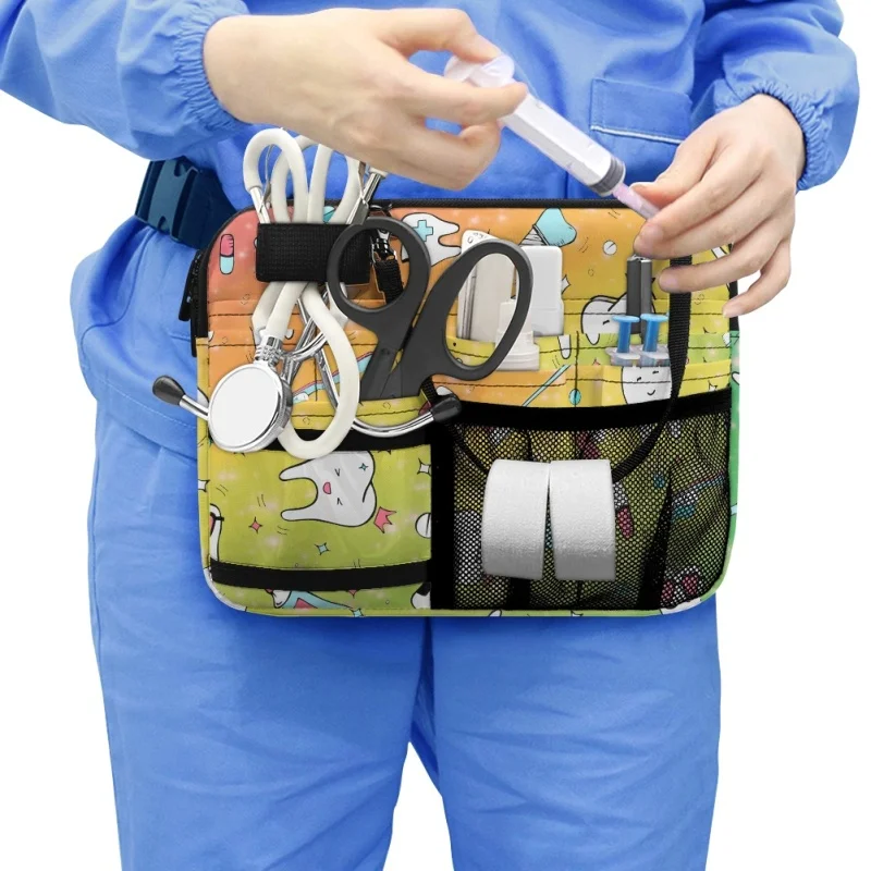 Twoheartsgirl Nurses Belt Organizer for Women Large Capacity Nurse Waist Bag Multi Compartment Shoulder Medical Pouch Fanny Pack