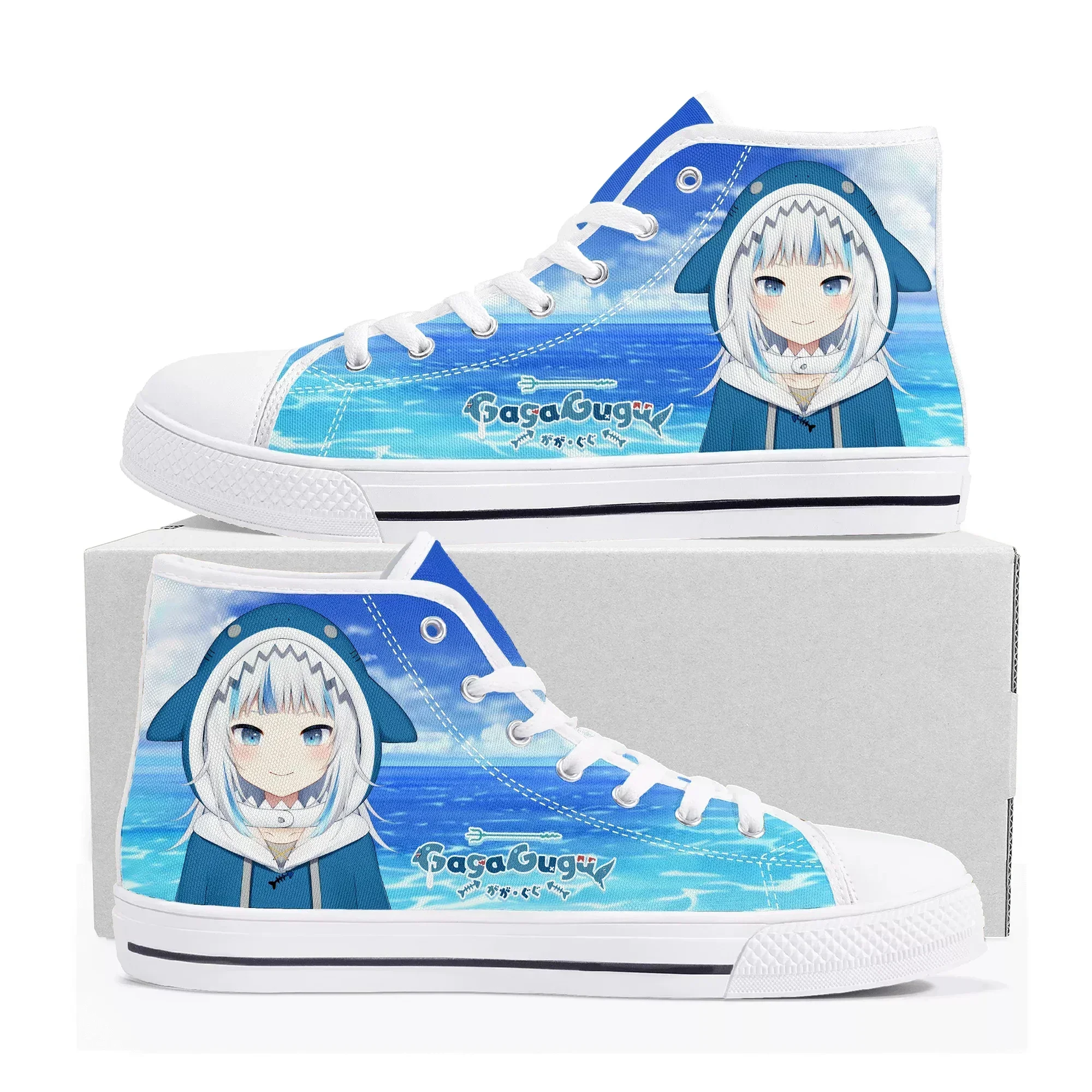 Фото Кроссовки Gauru Gura High Top для мужчин и женщин, модные высококачественные кеды из канваса, милые кроссовки с комиксами и мангой, парная обувь на заказ №2