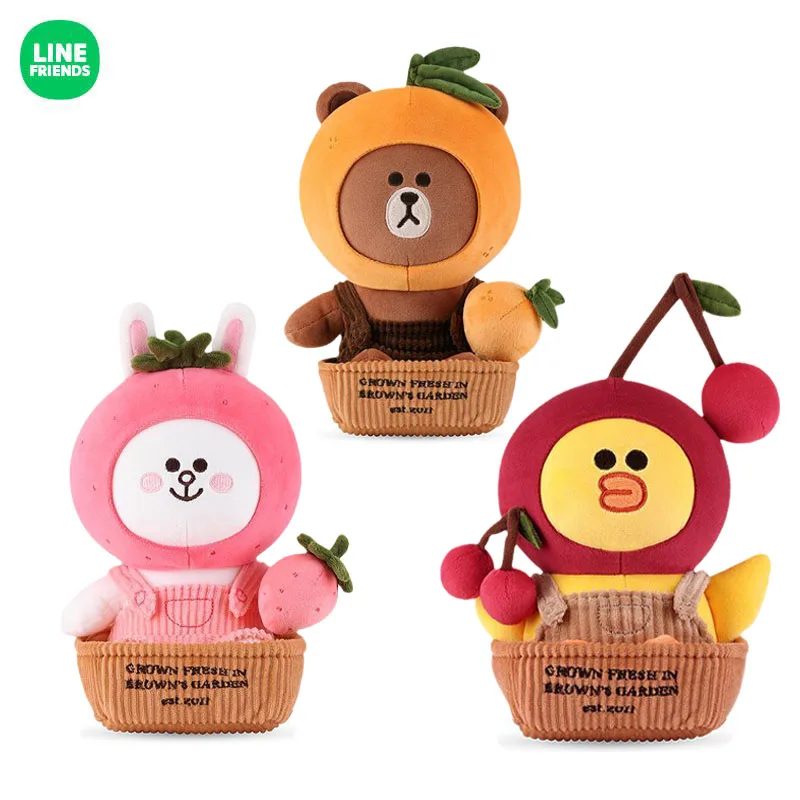 

LINE FRIENDS Fruit Series Kawaii Brown Cony Sally 25Cm Scented Plush Doll Toys Cartoon Anime Cute Fashion Doll Girl Gifts