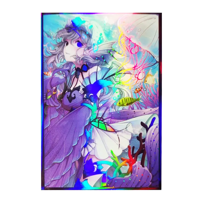 50 шт. голографические рукава для карт аниме 63 мм x 90 с верхней загрузкой