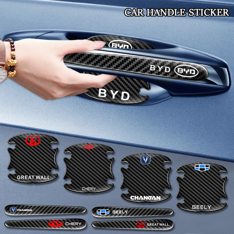 

Car Carbon Fiber Door Handle Protect Stickers Film for Lada 2106 2105 2107 2110 2101 2115 Niva4x4 Xray Priora Largus Accessories