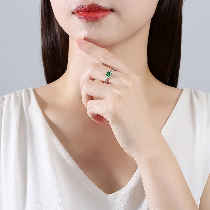 TONGZHE простые минималистичные серебряные кольца с искусственным камнем скромные