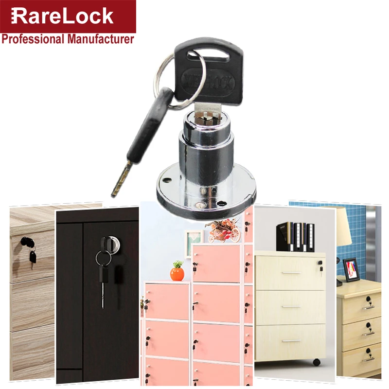 Circular Drawer Lock Wooden Kitchen Cabinet Push Lock Nickel
