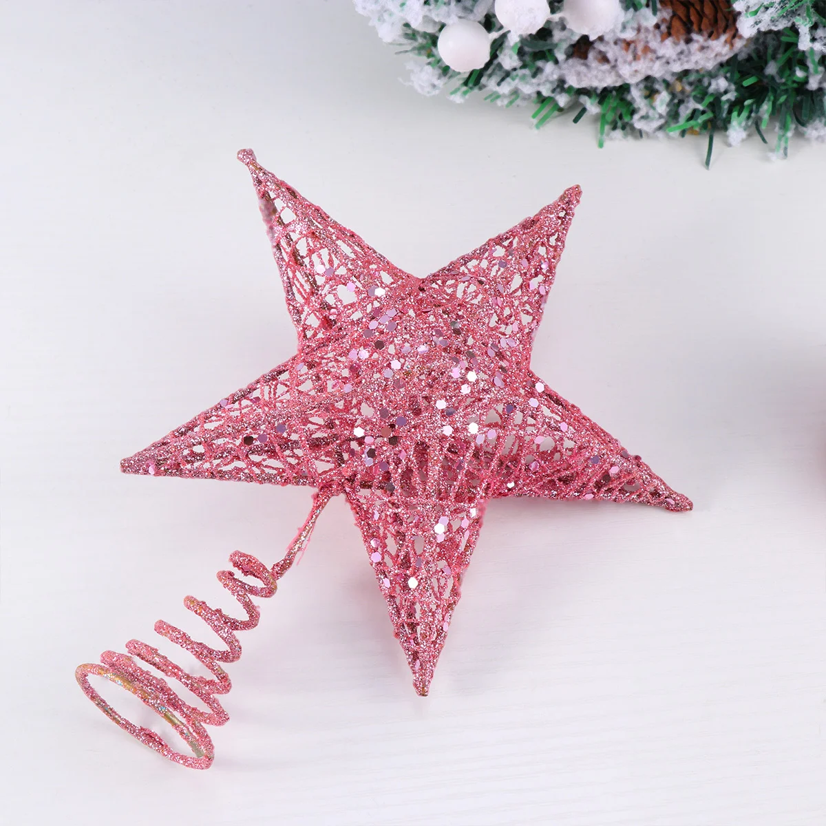 

Christmas Star Tree Topper 20cm Metal Glitter Star Xmas Tree Decoration Treetop for Christmas Tree Decoration Ornaments