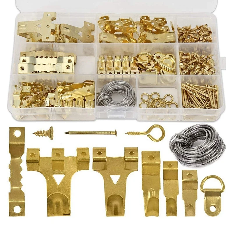 

282Pcs Picture Hooks For Hard Walls, Picture Hanging Kit For Picture Frame Fixing, Assorted Picture Hanger Set