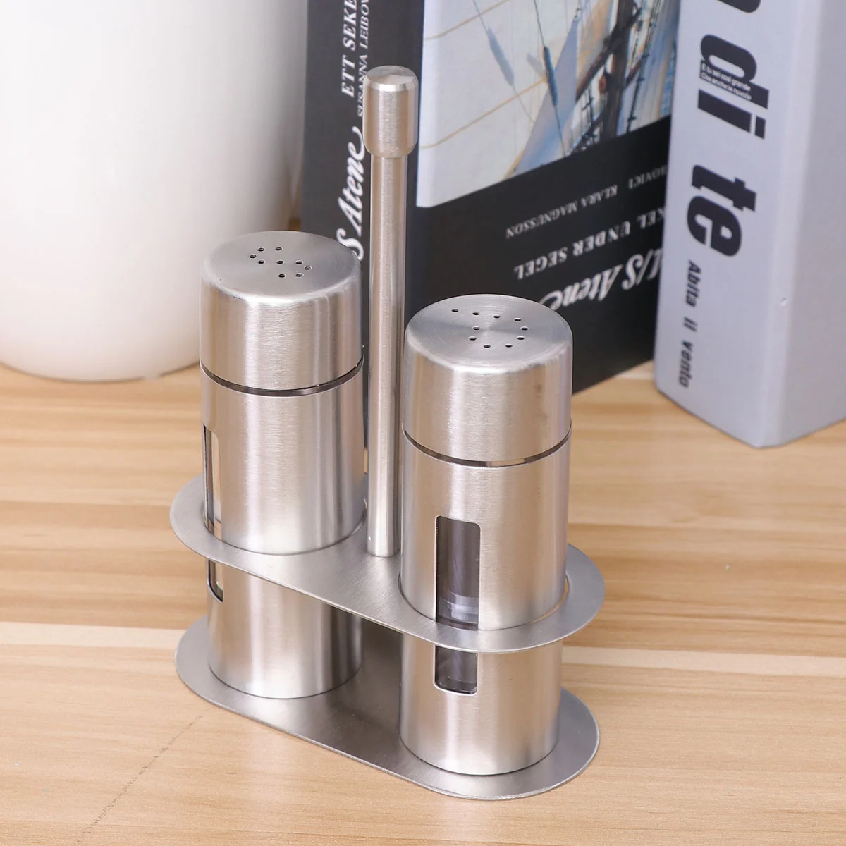 

Glass Container Stainless Steel Spice Castor Kitchen Seasoning Organizer Jar Containers