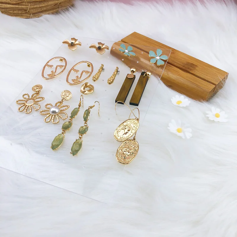 Acrylic Jewelry Display Rack Earring Stand Necklace Shelf Transparent Solid Wood Jewelry Display Storage Rack