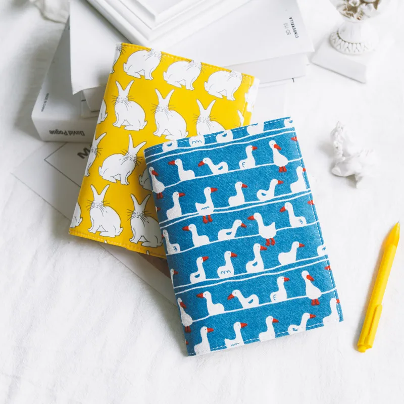 

Printing Shell Kinbor Note Rabbit Fabric Penguin For Cute Notebook Planner Cover For Protective Journals Refill